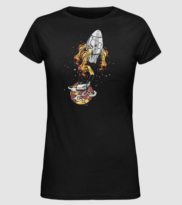 Tesla în spațiu model negru pe tricou
