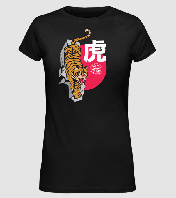 Tigru model negru pe tricou
