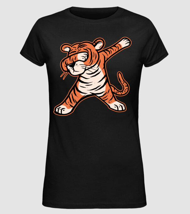 Tigru DAB model negru pe tricou