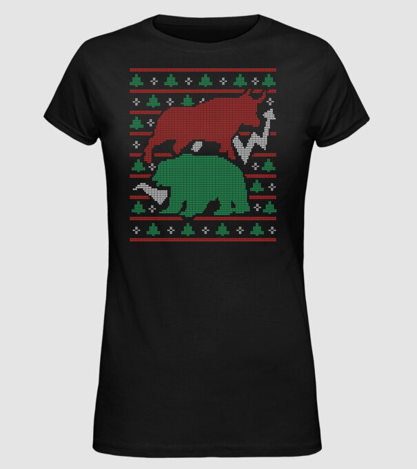 Pulover urât Bursa de valori model negru pe tricou