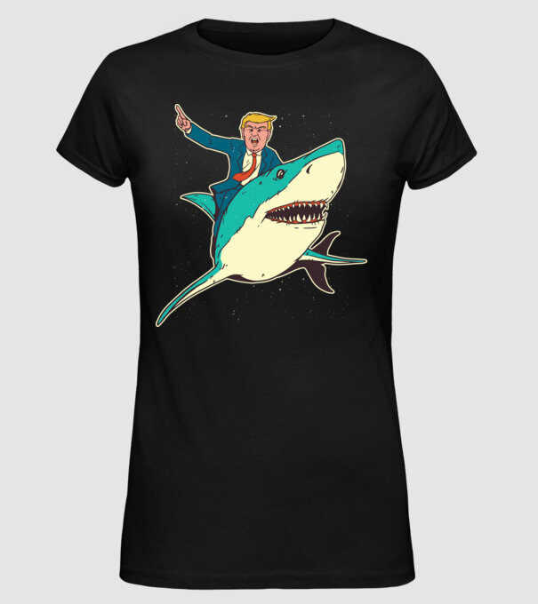 Trump Rechin model negru pe tricou
