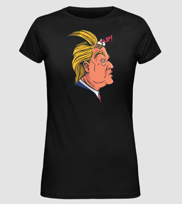 Trump Păr model negru pe tricou