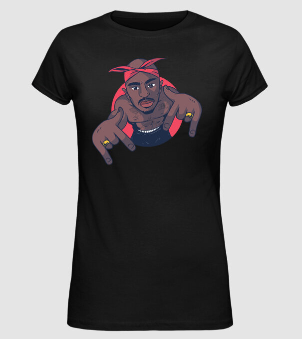 Tupac Shakur Rap model negru pe tricou
