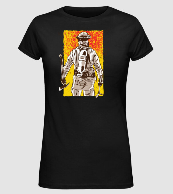 Pompier model negru pe tricou