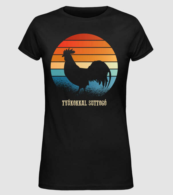 șoptind cu găinile model negru pe tricou