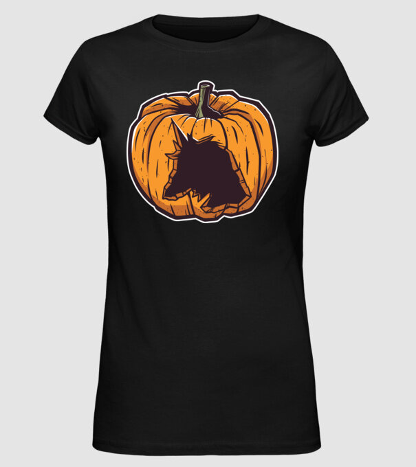 Dovleac de Halloween Unicorn model negru pe tricou