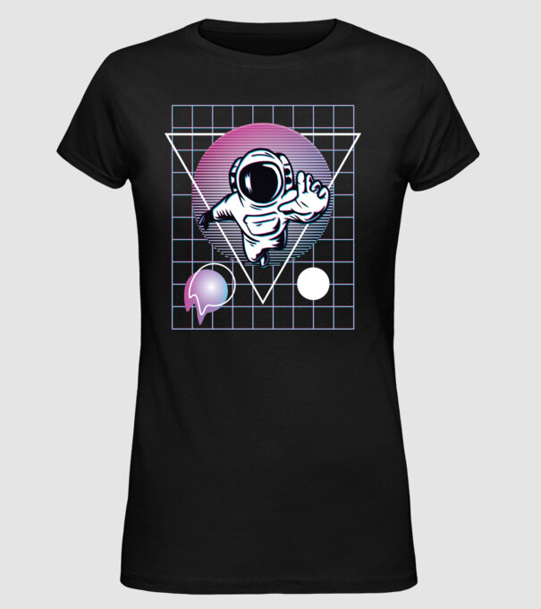 Astronaut Abstract model negru pe tricou