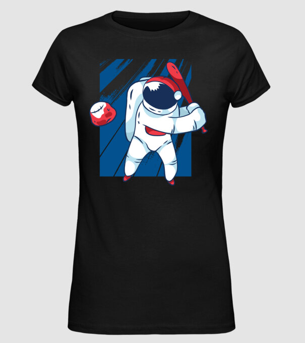 Baseball Astronaut model negru pe tricou