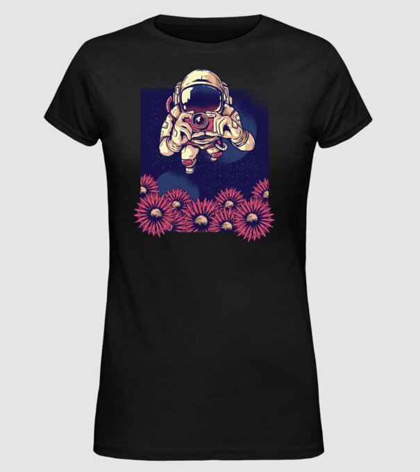 Astronaut Fotograf model negru pe tricou