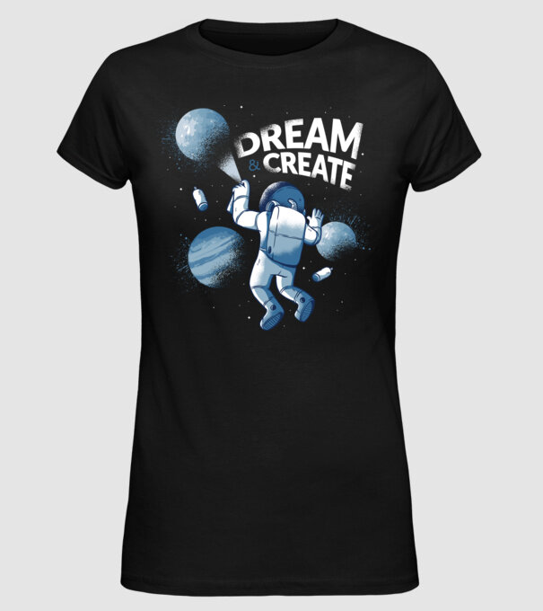 Graffiti Astronaut model negru pe tricou