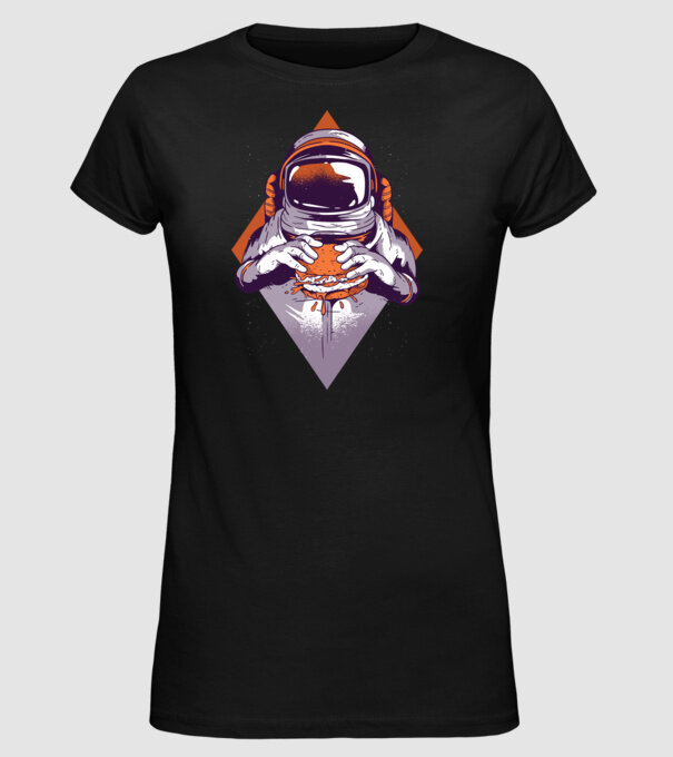 Hamburger Astronaut model negru pe tricou