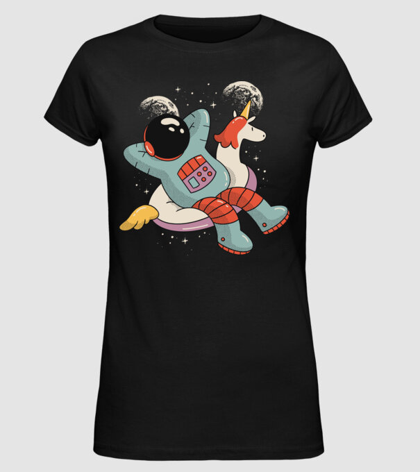 Odihnă Astronaut model negru pe tricou