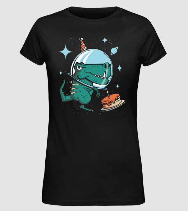 Astronaut T-rex Ziua de naștere model negru pe tricou