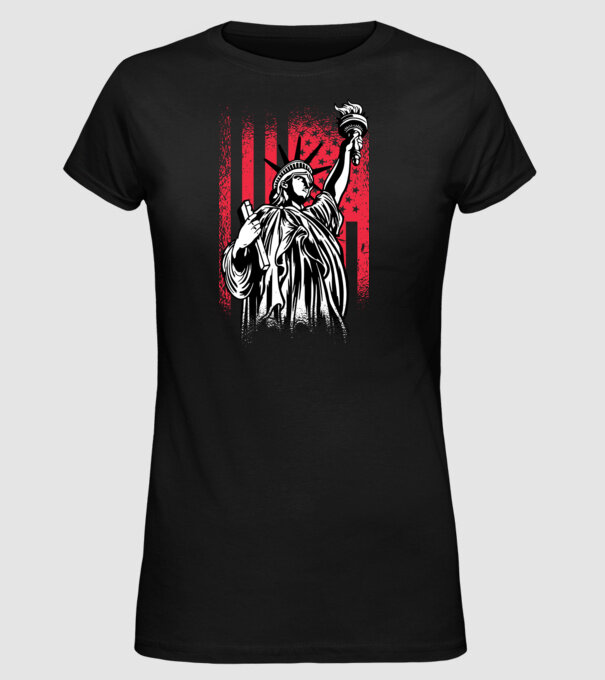 SUA Statuia Libertății model negru pe tricou