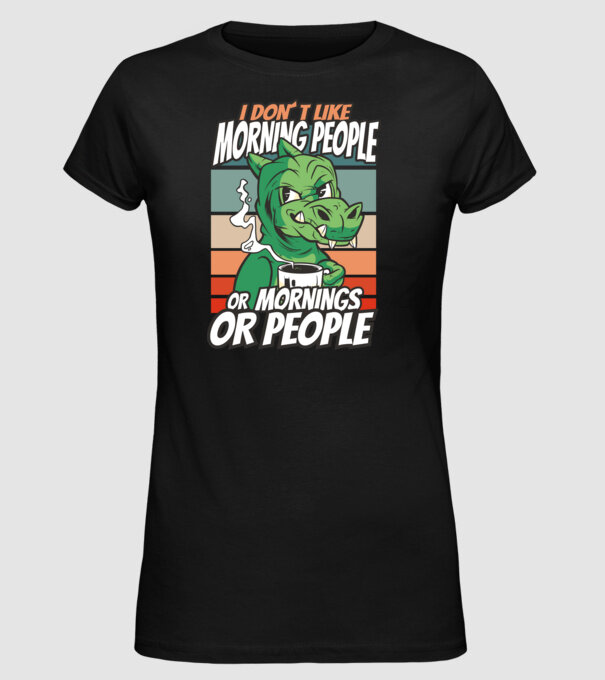 Urăsc diminețile și oamenii antisocial model negru pe tricou
