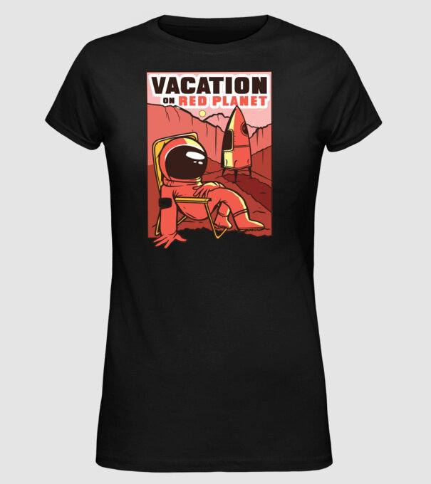 Vacanță pe Marte model negru pe tricou