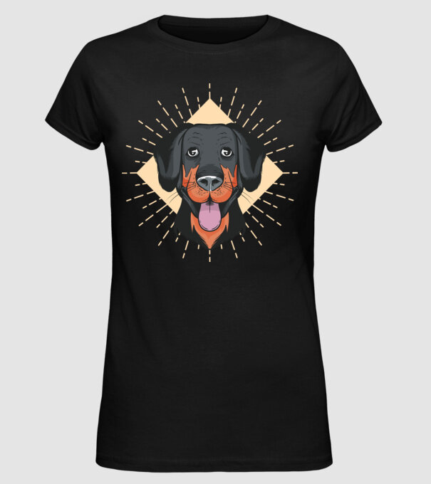 Cap Câine amuzant model negru pe tricou
