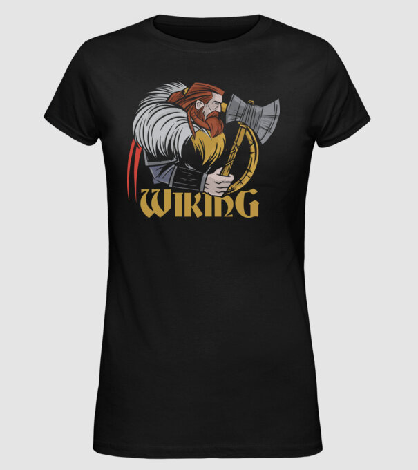 Viking model negru pe tricou