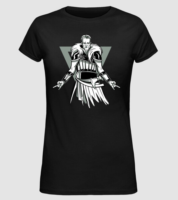 Războinic Viking model negru pe tricou