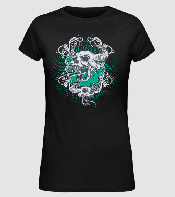 Vintage Craniu model negru pe tricou