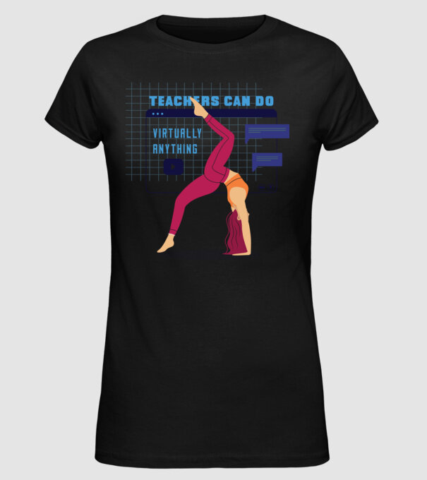 Fitness virtual model negru pe tricou