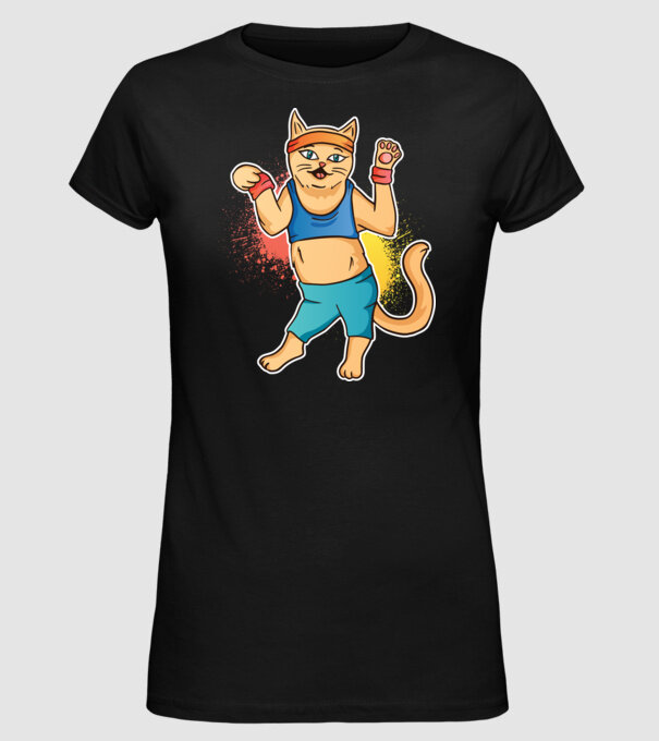 Zumba Pisică antrenament model negru pe tricou