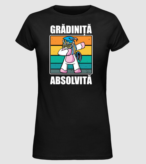 Absolvită grădiniță model negru pe tricou