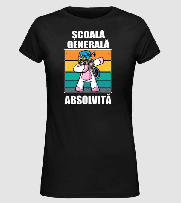 Absolvită școală generală model negru pe tricou