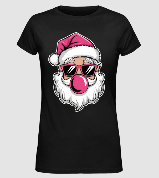 Bubble gum Santa 2 model negru pe tricou