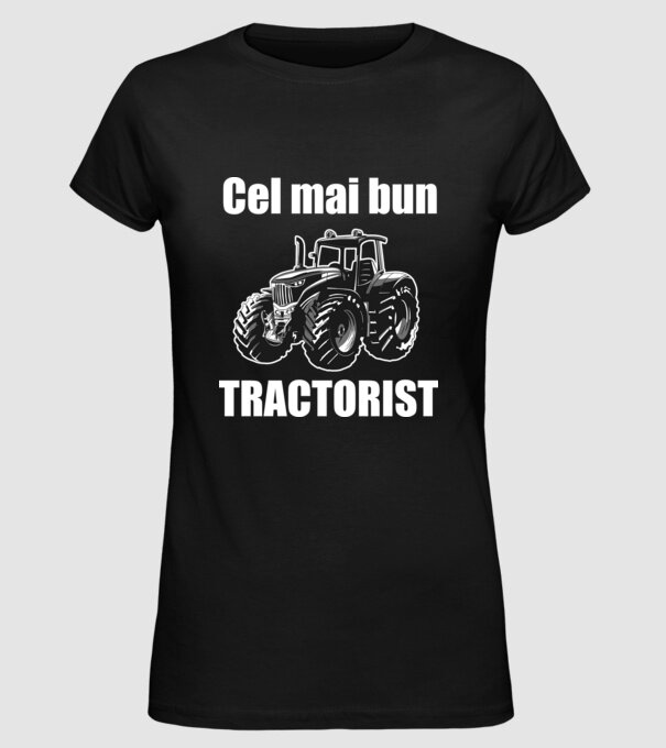 Cel mai bun tractorist model negru pe tricou