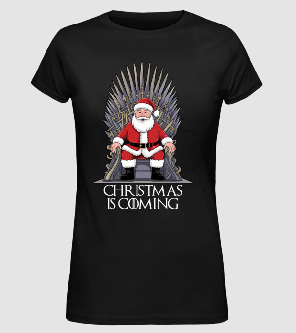Christmas is Coming Negru model negru pe tricou