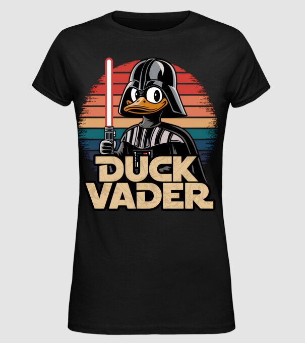 Duck Vader model negru pe tricou