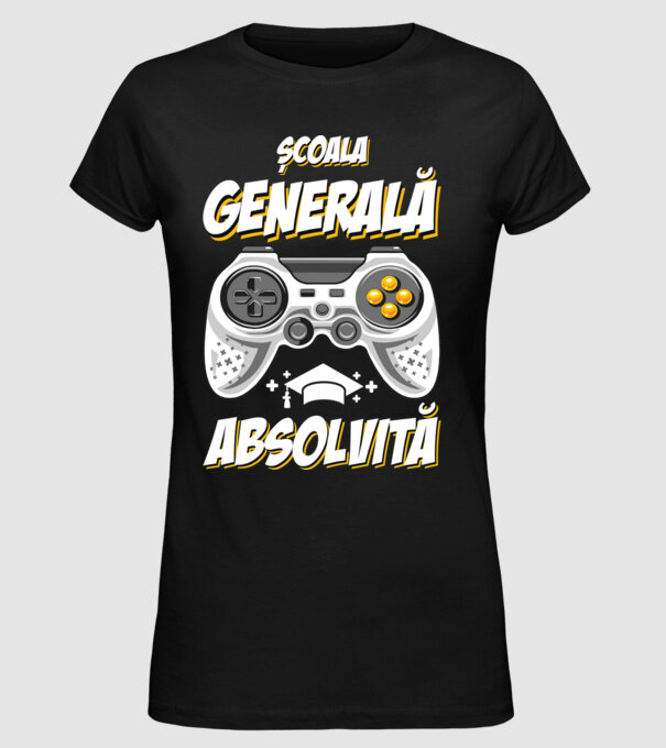 Gameri şcoală școală generală model negru pe tricou