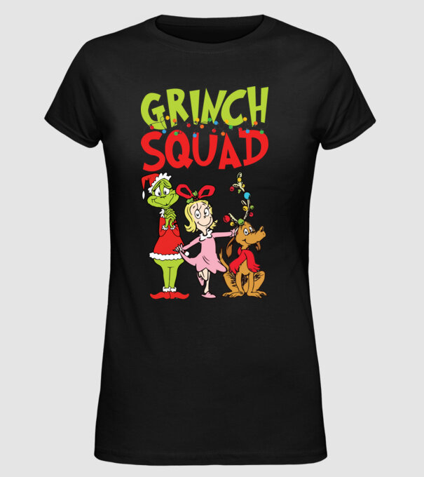 Grinch Squad model negru pe tricou