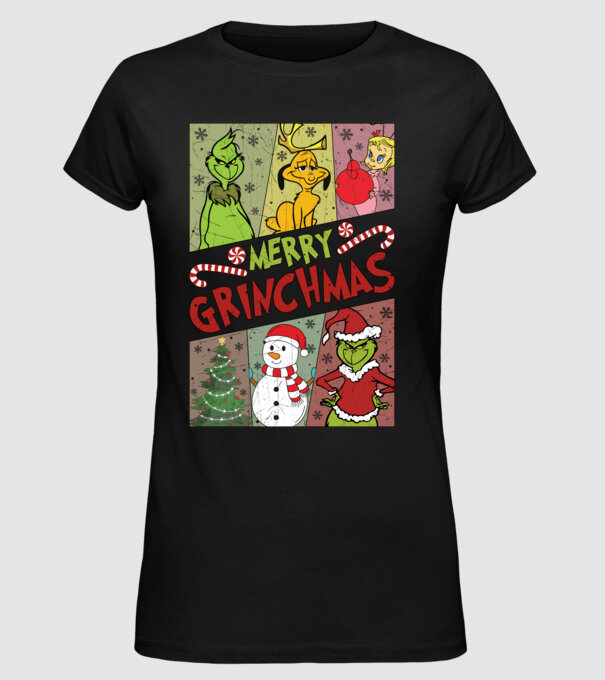 Merry Grinchmas - Grinch model negru pe tricou