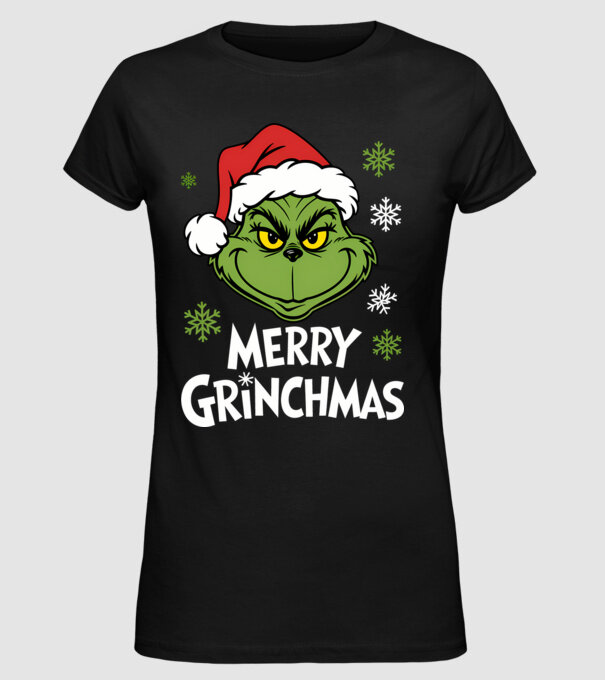 Merry Grinchmas Negru model negru pe tricou
