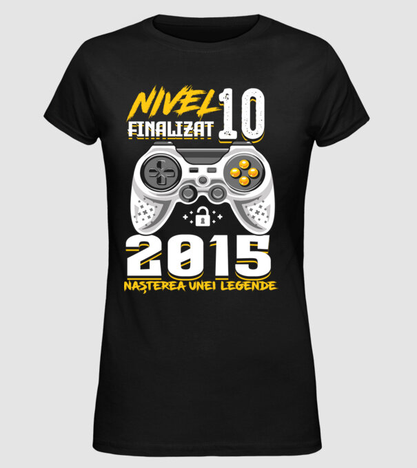 Nivel Finalizat 10 2015 model negru pe tricou
