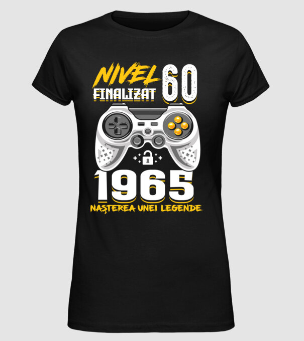 Nivel Finalizat 60 1965 model negru pe tricou