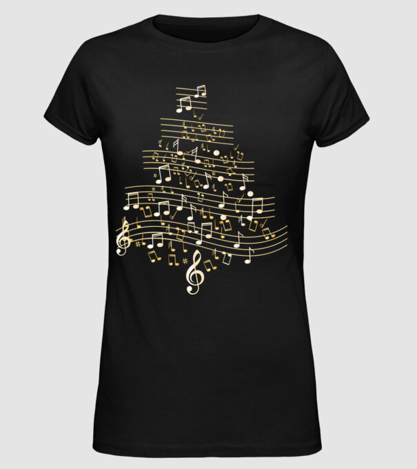 note de Crăciun model negru pe tricou