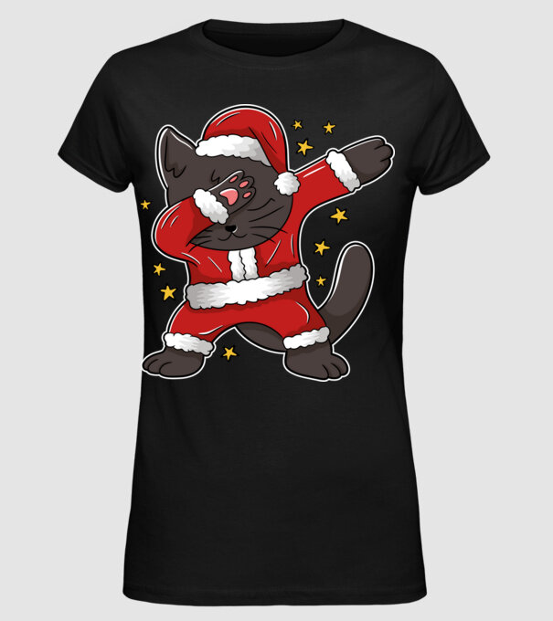 Pisică Dab model negru pe tricou