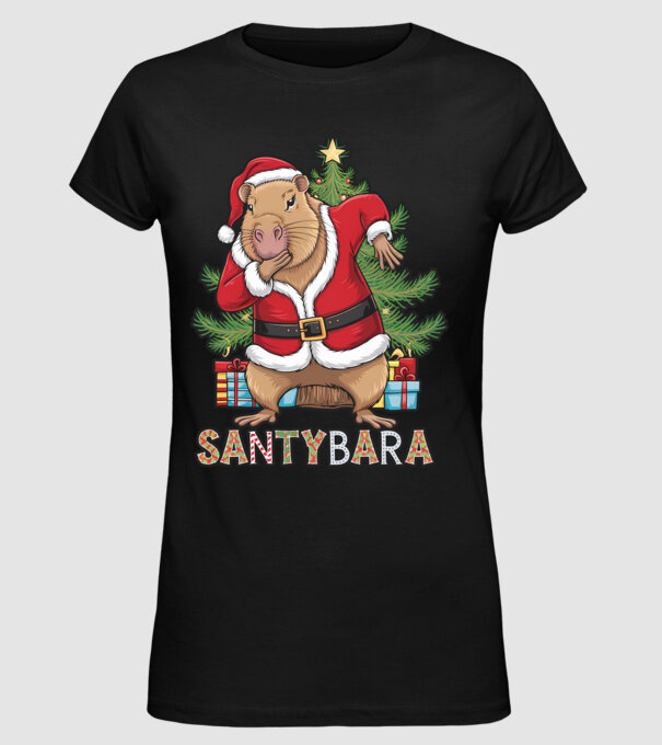 Santybara model negru pe tricou