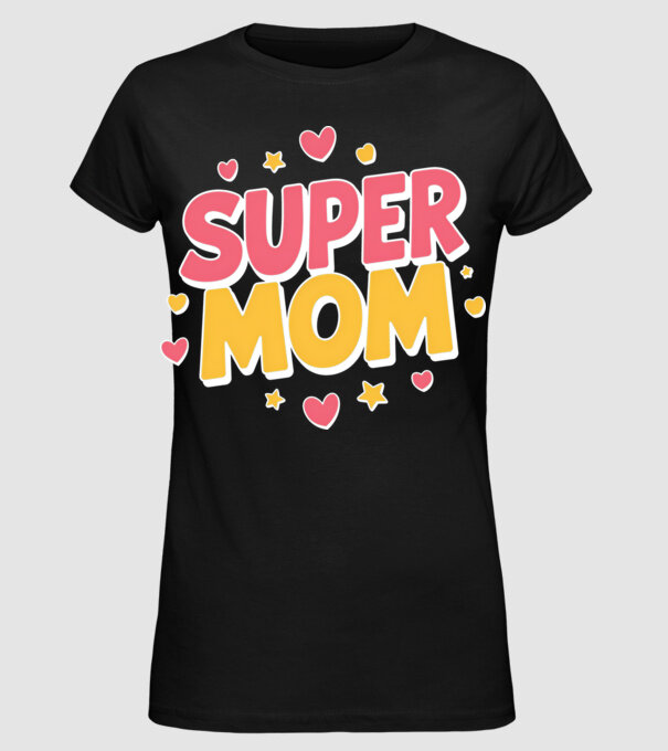 Super Mom Negru model negru pe tricou