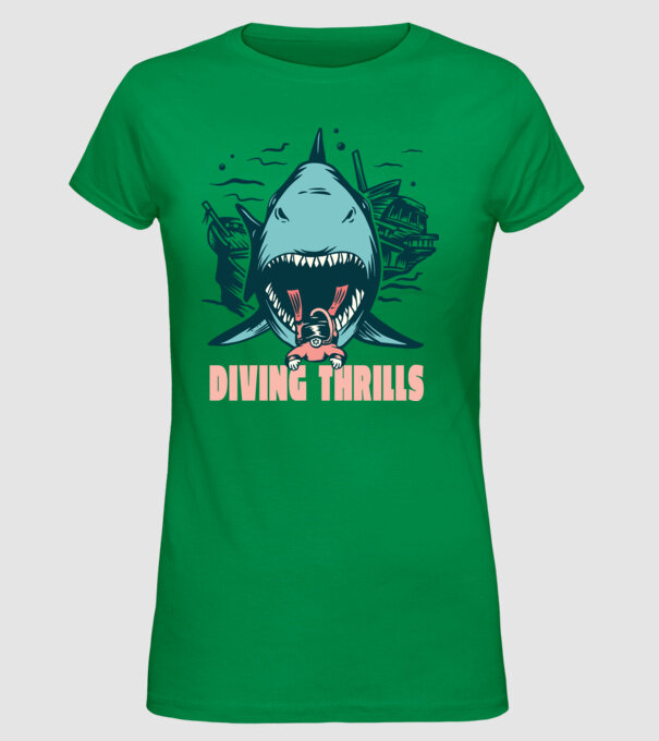 Scufundarea este periculoasă model verde pe tricou