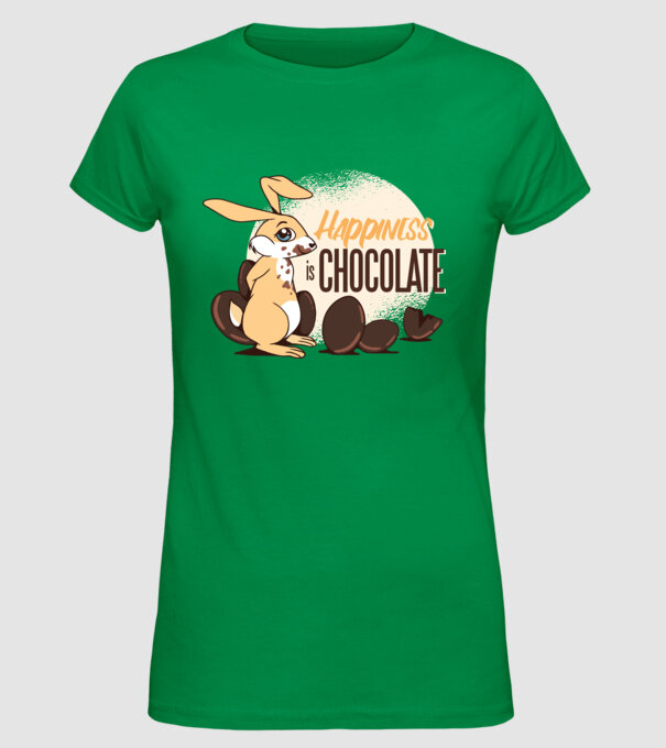 Fericirea este ciocolata model verde pe tricou