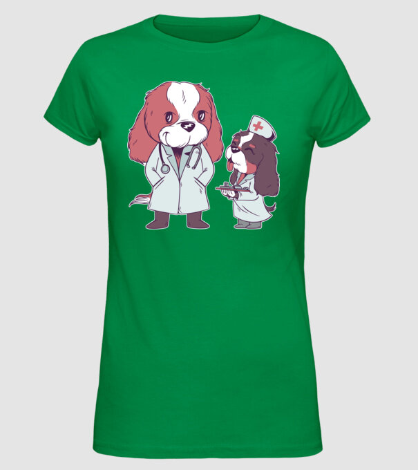 Veterinar câini model verde pe tricou