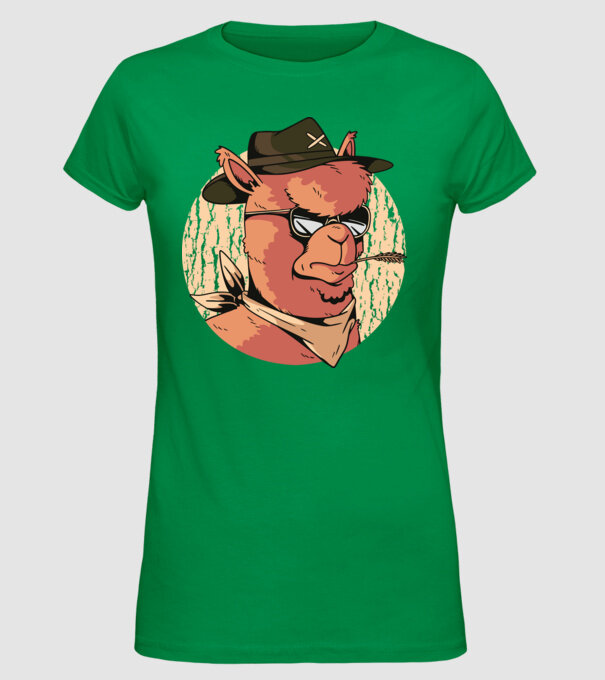 Alpaka model verde pe tricou