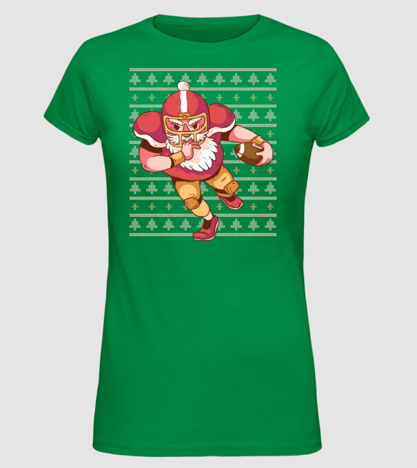 Fotbal american Moș Crăciun Touchdown Touchdown tricou Pulover urât cu model model verde pe tricou