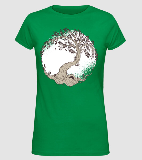 Copacul vieții model verde pe tricou