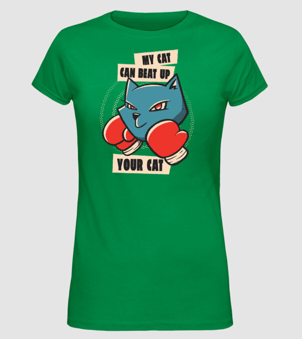 Pisicuța mea bate pisicuța ta model verde pe tricou