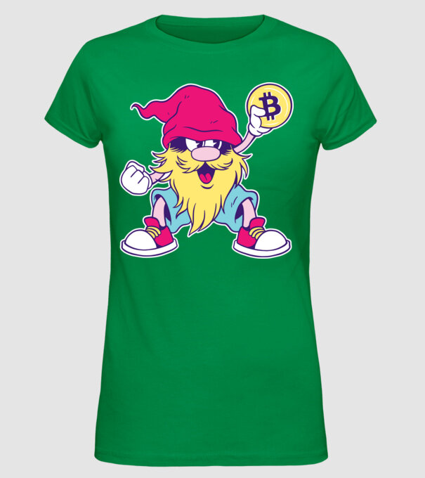 Pitic Bitcoin model verde pe tricou